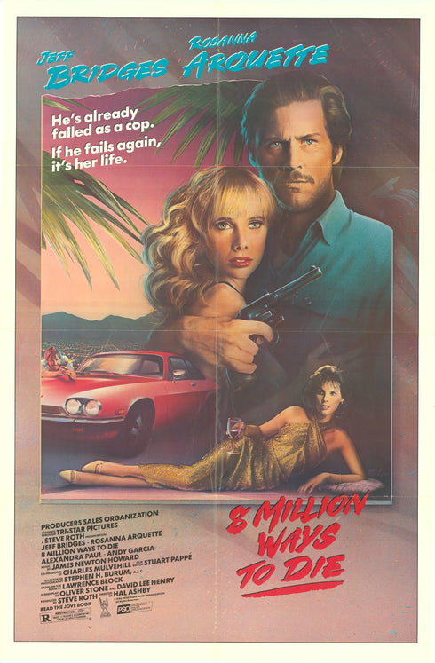 8 million ways to die 1986 one sheet poster folded